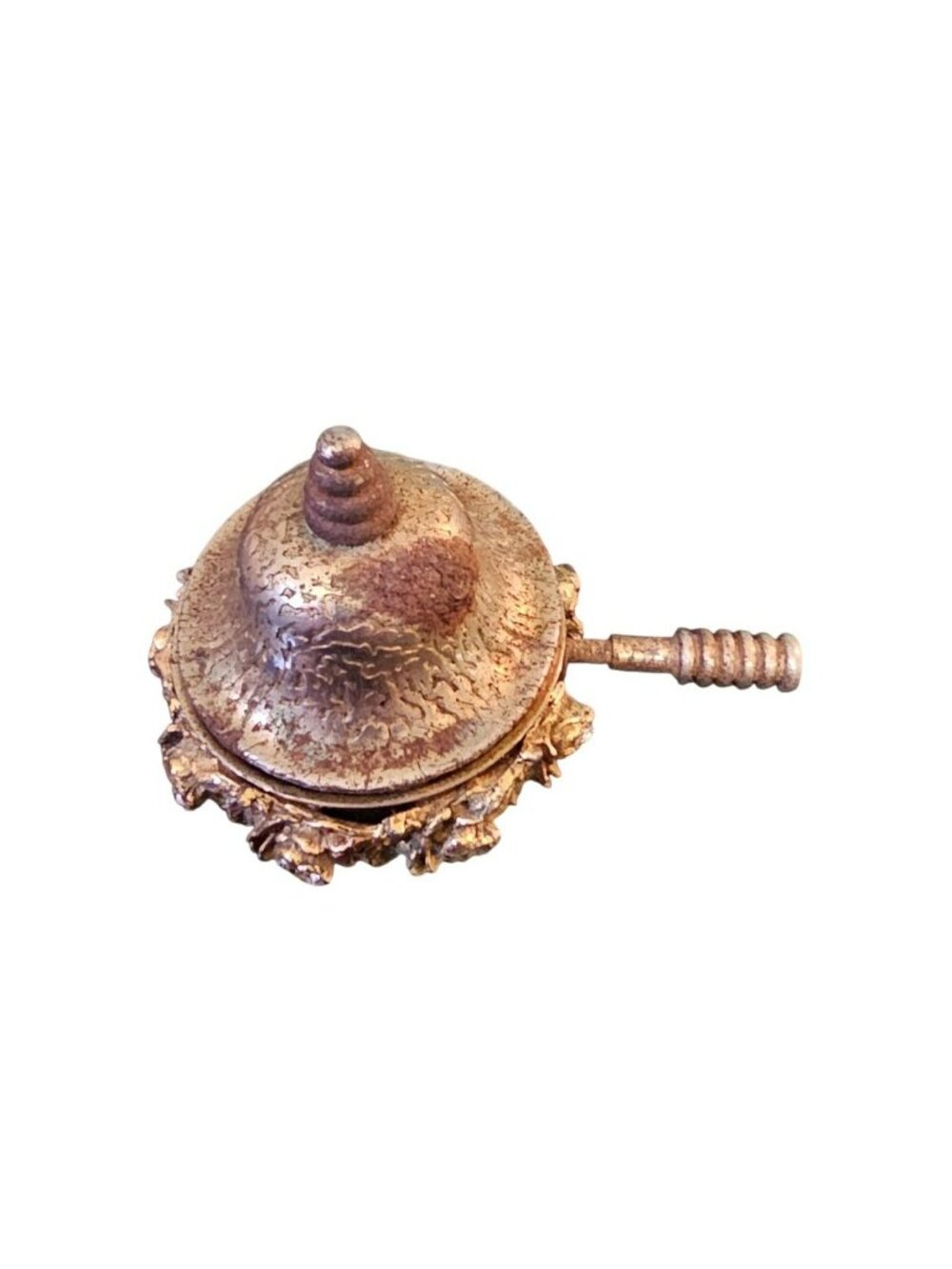 Vintage Ornate Brass Saccharin Holder With Hinged Lid And Handle